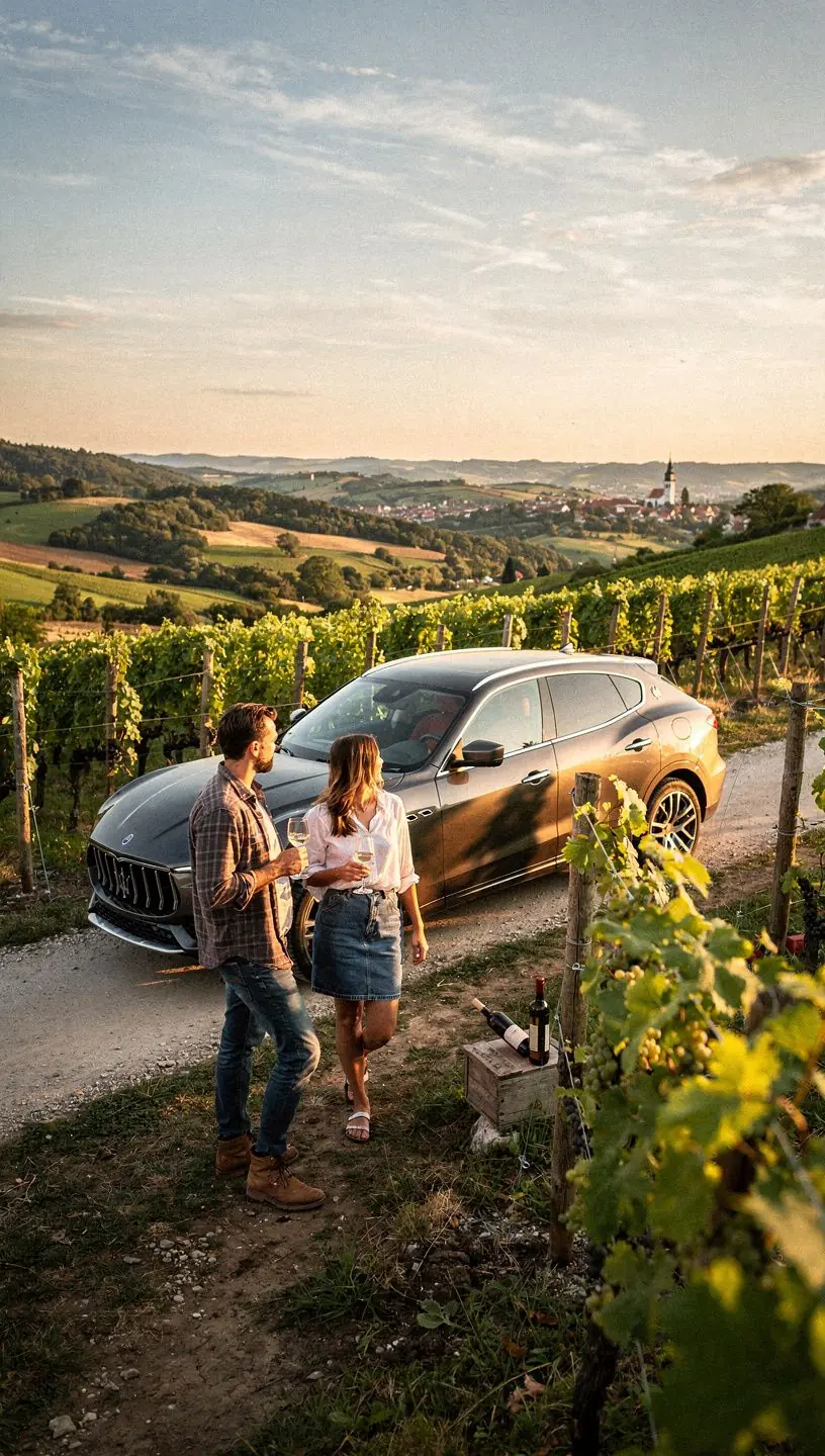 Elegantný interiér auta s koženými sedadlami a modernými technológiami.